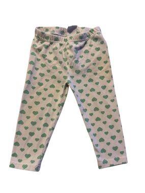 healthtex White Leggings with Green Heart Print